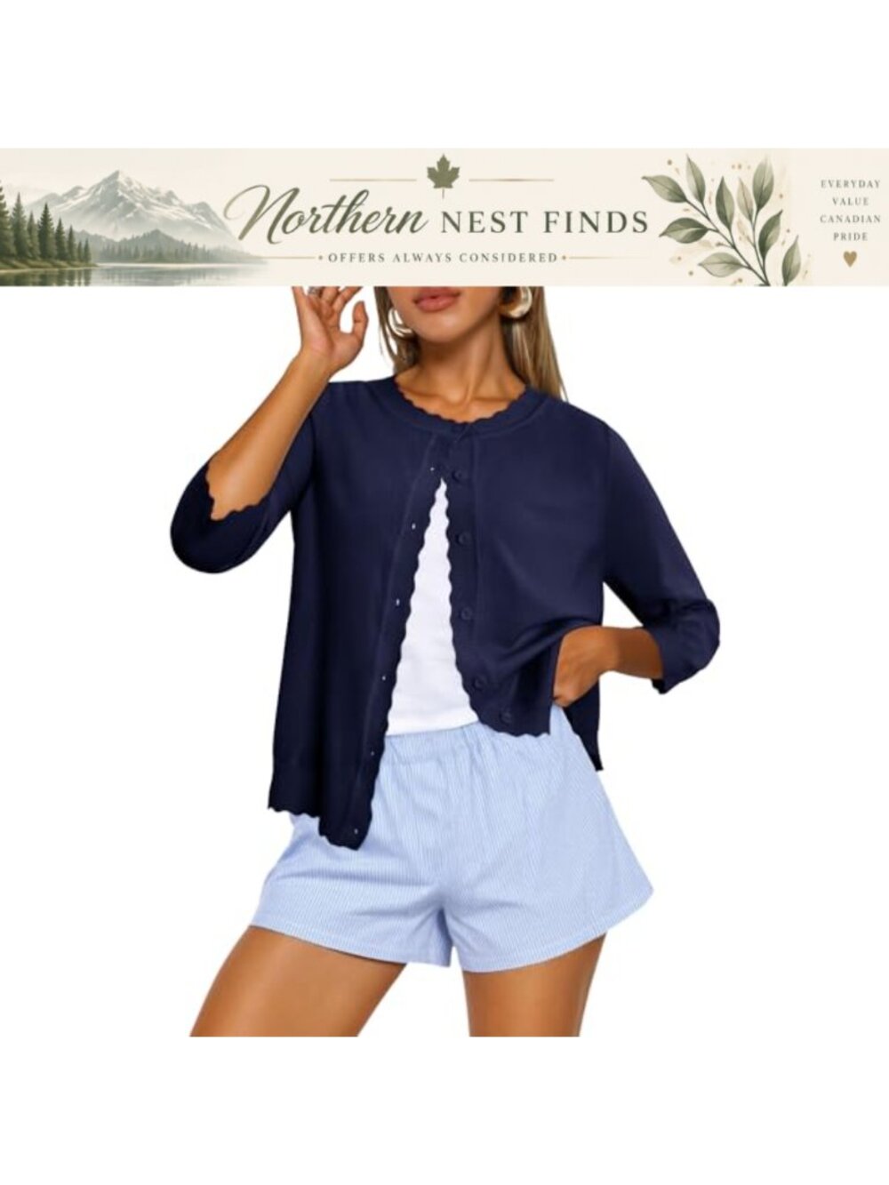 Women's Long Sleeve V-Neck Button Down Knit Cardigan Shrug Sweater